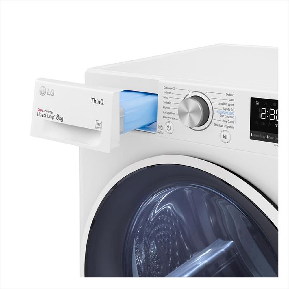 "LG - Asciugatrice RH80V9AVHN - 8 Kg - A+++-Bianco"