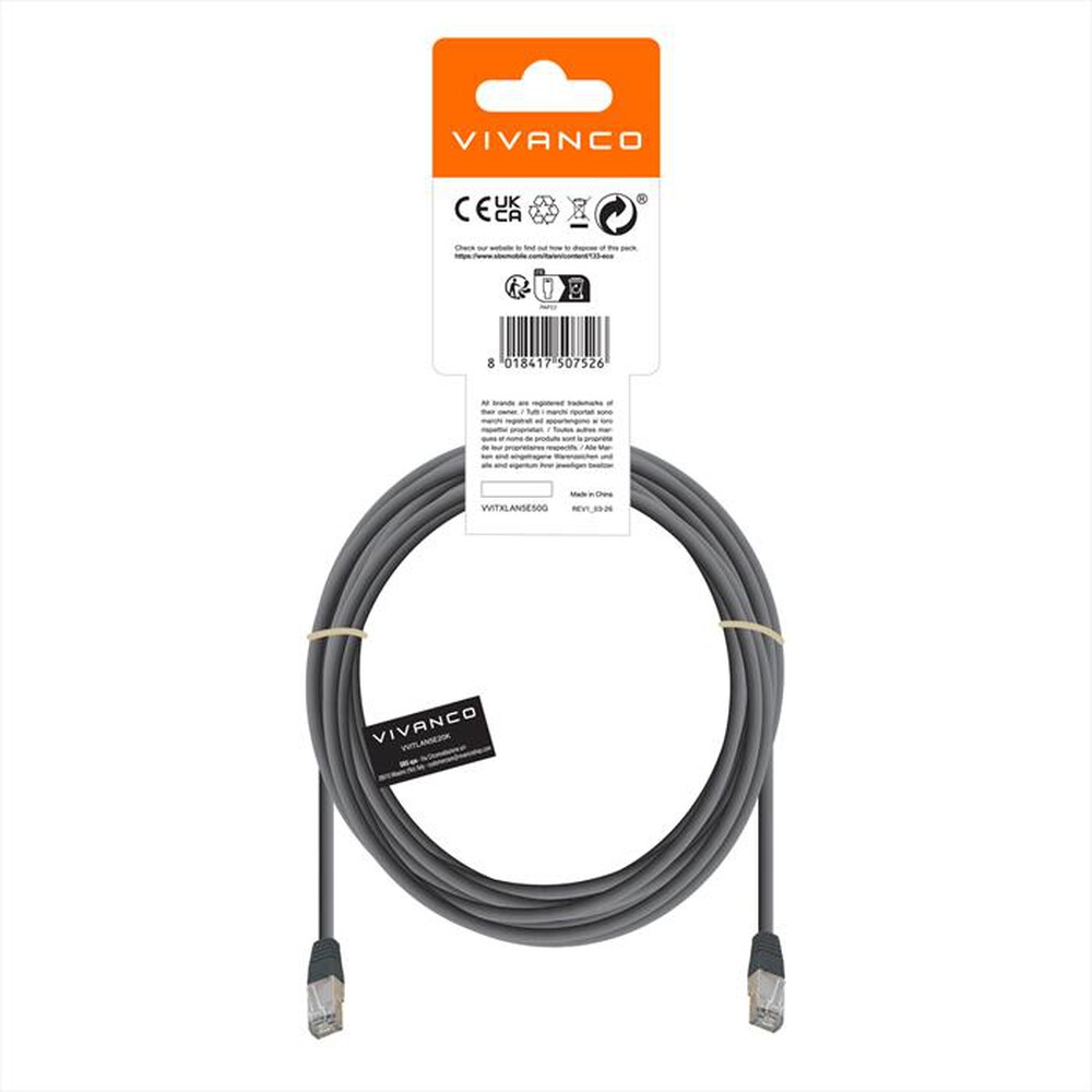 Immagine del prodotto SBS - Cavo di rete per PC UTP cat 5e-Grigio scuro
