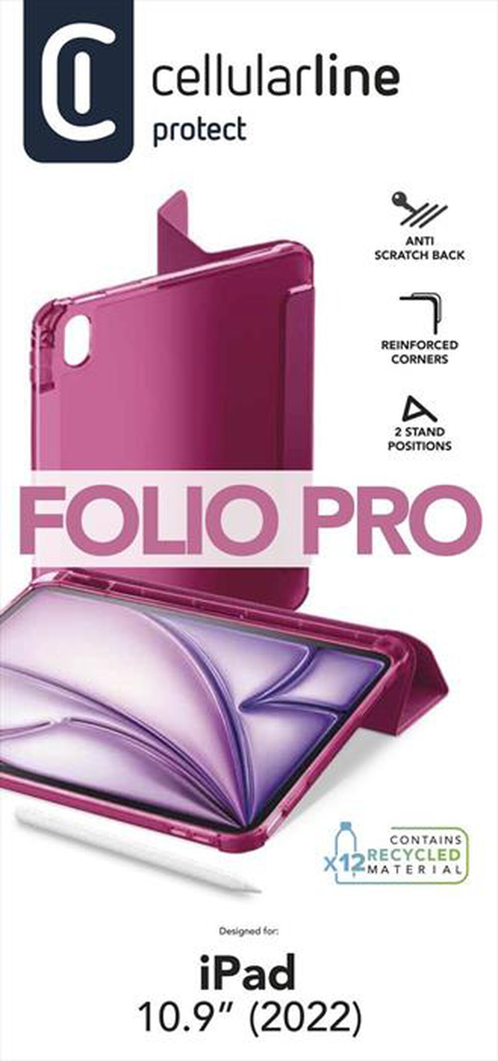 Immagine del prodotto CELLULARLINE - Custodia FOLIOIPAD22102P per iPad 10.9'' (2022)-Rosa