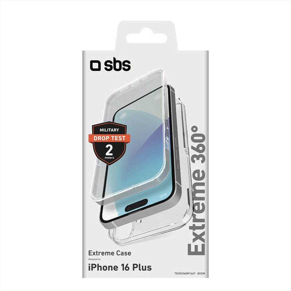Immagine del prodotto SBS - Cover 360 per iPhone 16 Plus-Trasparente
