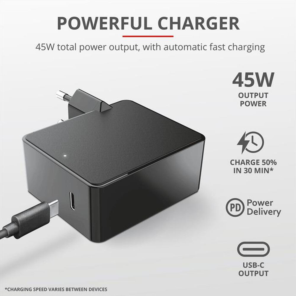 "TRUST - SUMMA 45W USB-C CHRGR-Black"