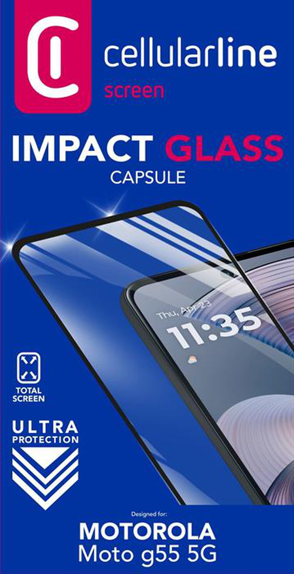 Immagine del prodotto CELLULARLINE - IMPACT GLASS CAPSULE - MOTOROLA G55 5G-Trasparente