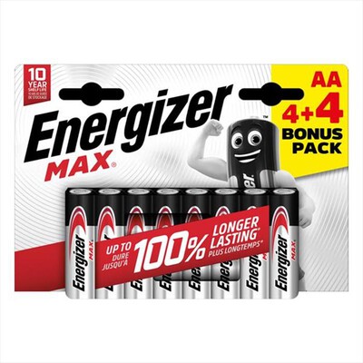 ENERGIZER - MAX AA BP8 4 4 FREE-Multicolore