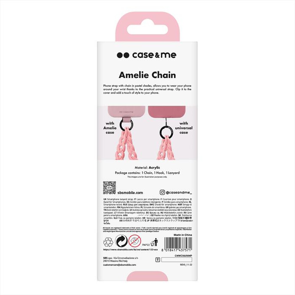"CASEME - Laccetto da polso CMWCHAINMP-Rosa"