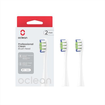 OCLEAN - Testine Ricambio Spazzolini PROFESSIONAL CLEAN 2PZ-White