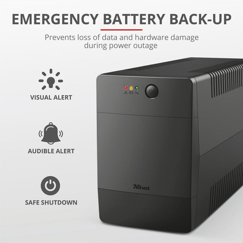 "TRUST - PAXXON 1500VA UPS 4 OUTLETS-Black"
