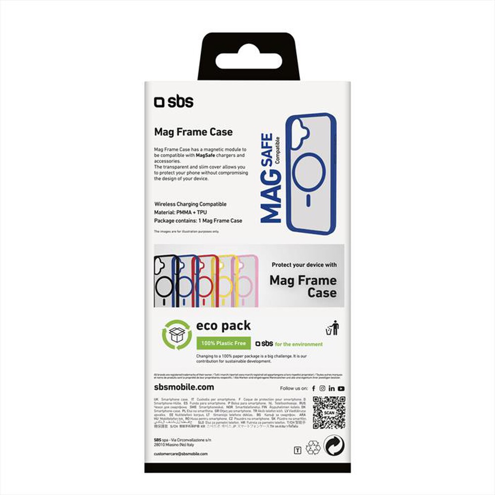 "SBS - Cover Mag Frame iPhone 16 Plus TEMAGCOLIP1667B-Blu"