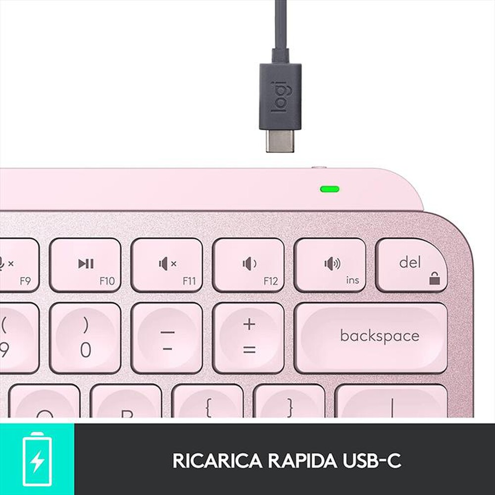 "LOGITECH - MX Keys Mini Minimalist Wireless-Rosa"