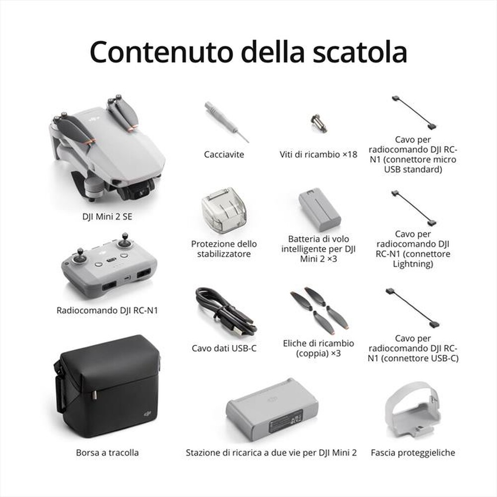 "DJI - Drone MINI 2 SE FLY MORE COMBO 2024-Grigio"