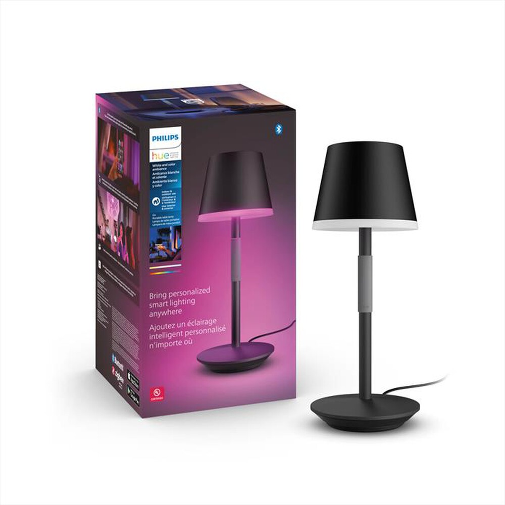 "PHILIPS - Hue Go Lampada da Tavolo White and Color Ambiance-Nero"