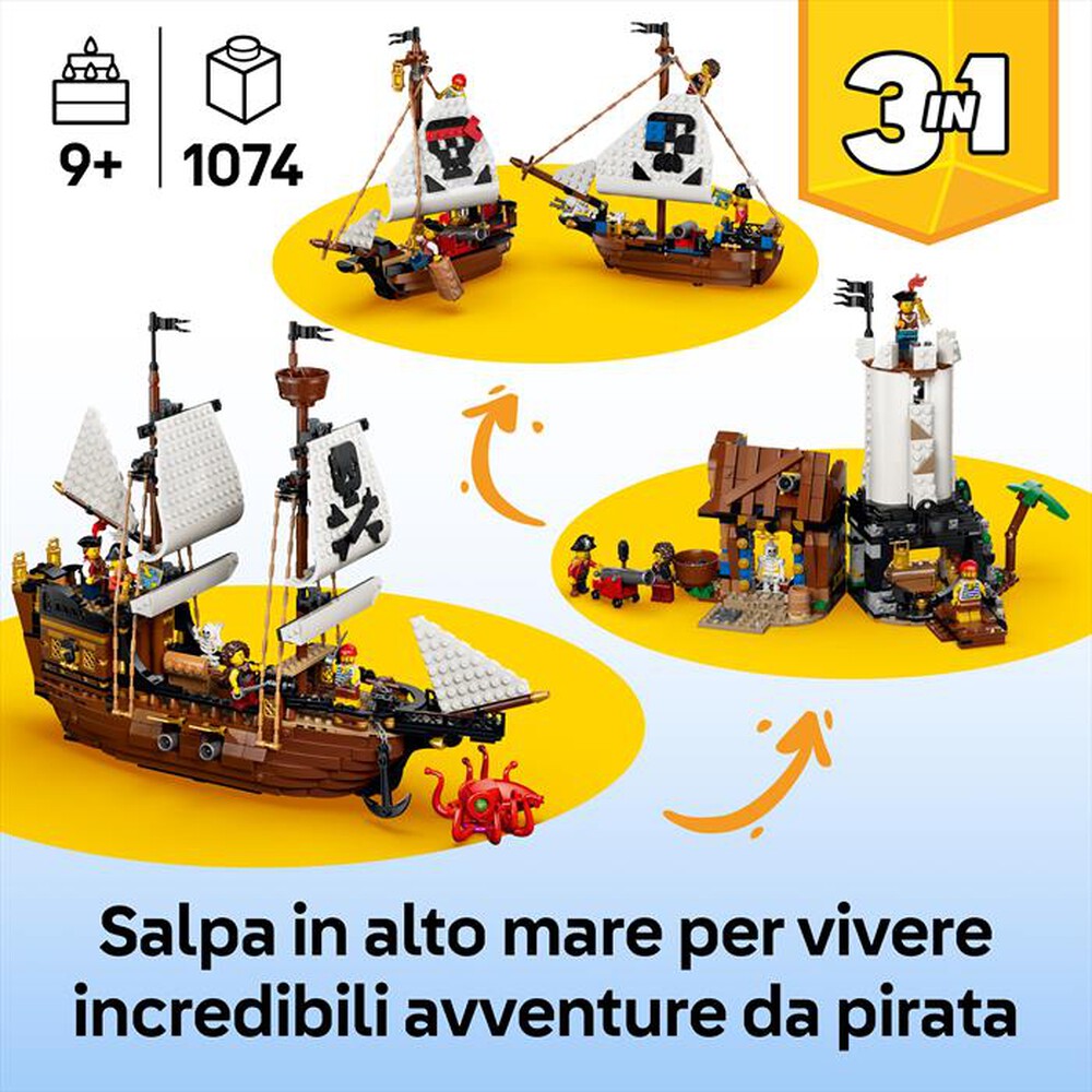 Immagine del prodotto LEGO - CREATORE 3IN1 Iconica nave da pirata - 31387