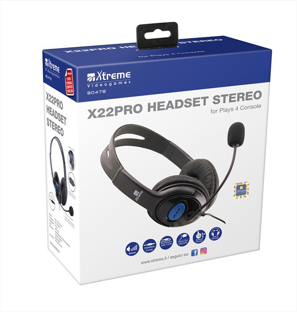 "XTREME - 90478 - X22PRO Headphone 2.0-NERO"