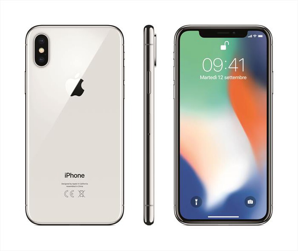 "APPLE - iPhone X 64GB OTTIMO BATTERIA NUOVA-Argento"
