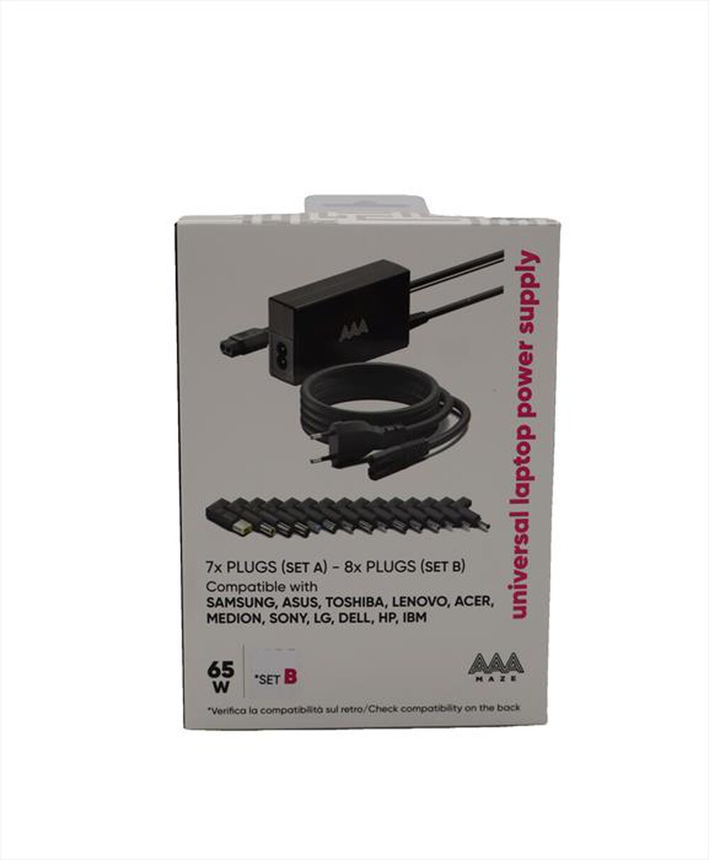 Immagine del prodotto AAAMAZE - ALIMENTATORE UNIVERSALE 65W SET B-Nero