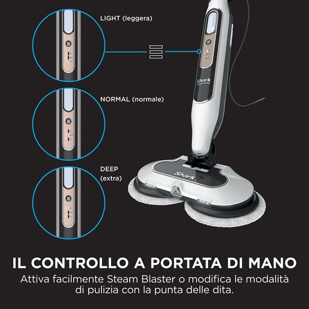 "SHARK - Scopa a vapore STEAM MOP CON STEAM BLASTER S8201EU-Bianco"