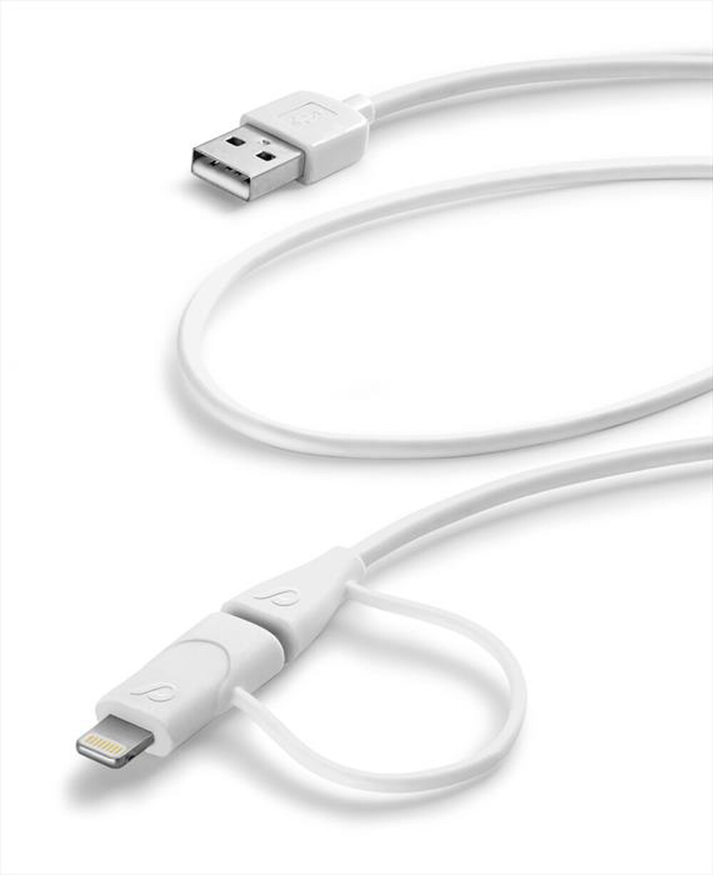 "CELLULARLINE - USB Data Cable Dual For iPhone 5s/5c/5-Bianco"