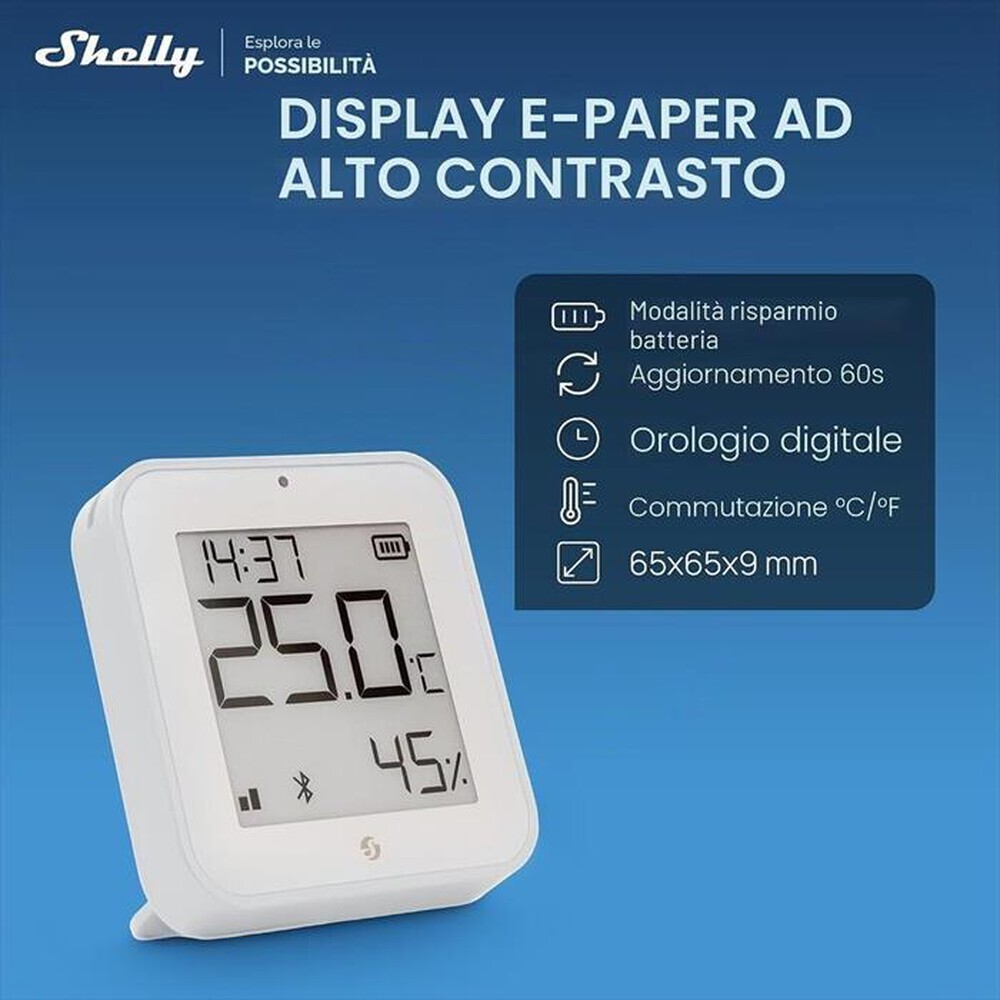 Immagine del prodotto SHELLY - Sensore temperatura e umidit&agrave; H&T GEN3-bianco