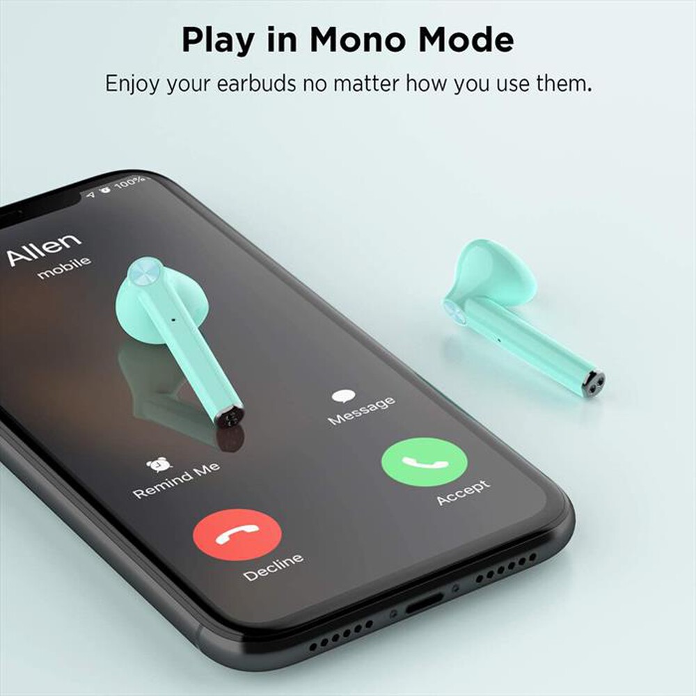"LENOVO - HT30 AURICOLARI BLUETOOTH RICARICA WIRELESS-VERDE"