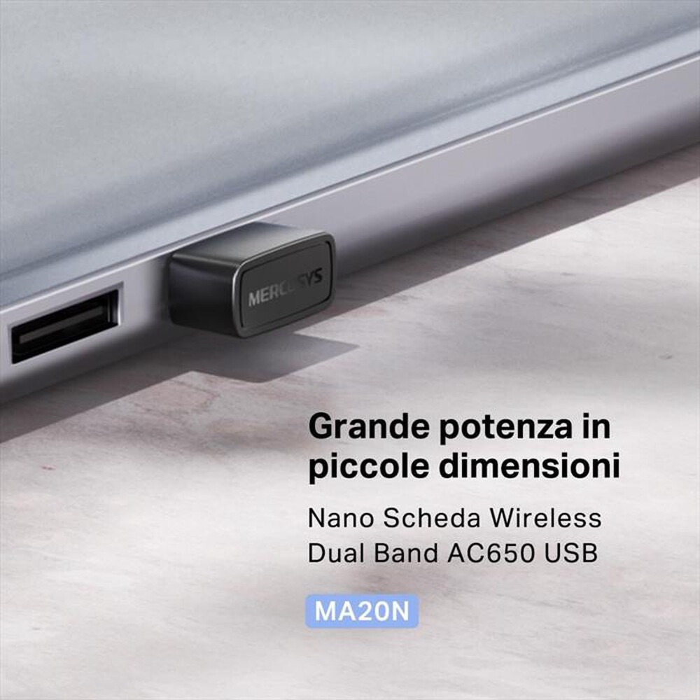 Immagine del prodotto MERCUSYS - AC650 NANO WI-FI USB ADAPTER-nero