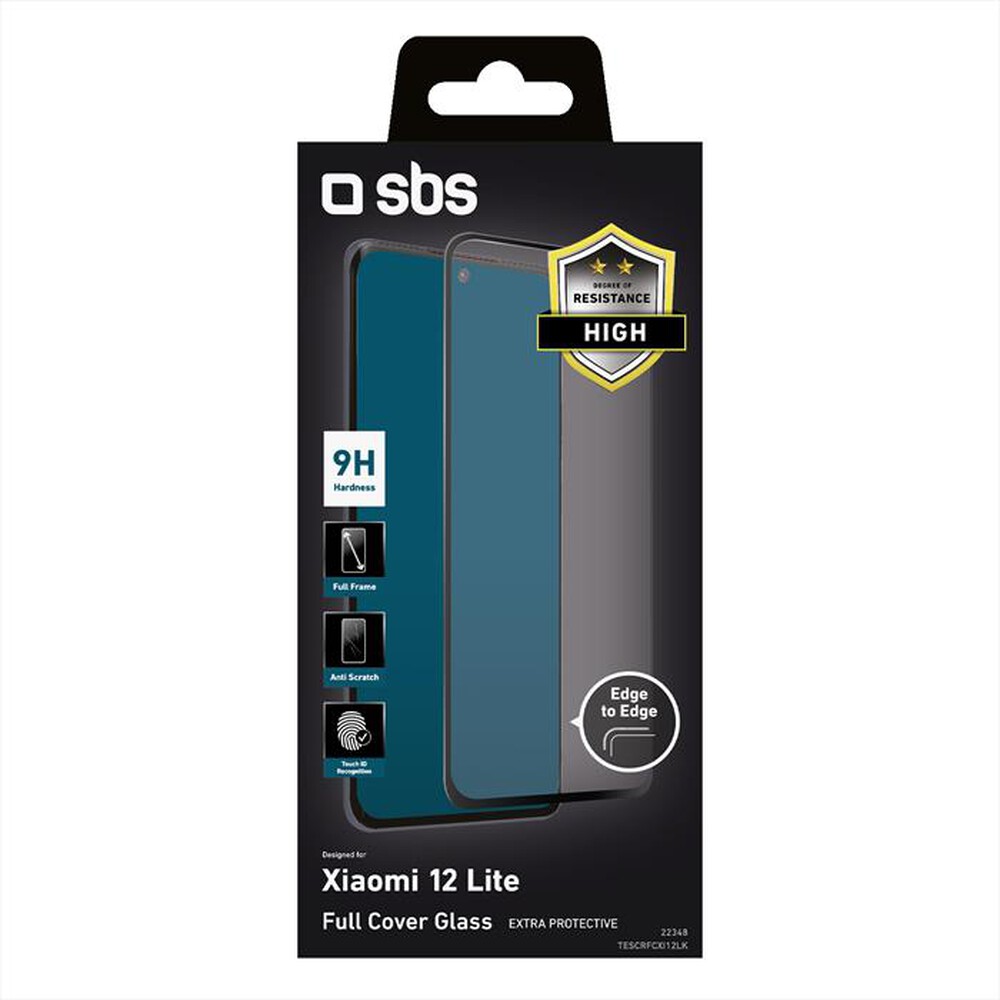 "SBS - Full cover glass TESCRFCXI12LK per Xiaomi 12 Lite-Nero"