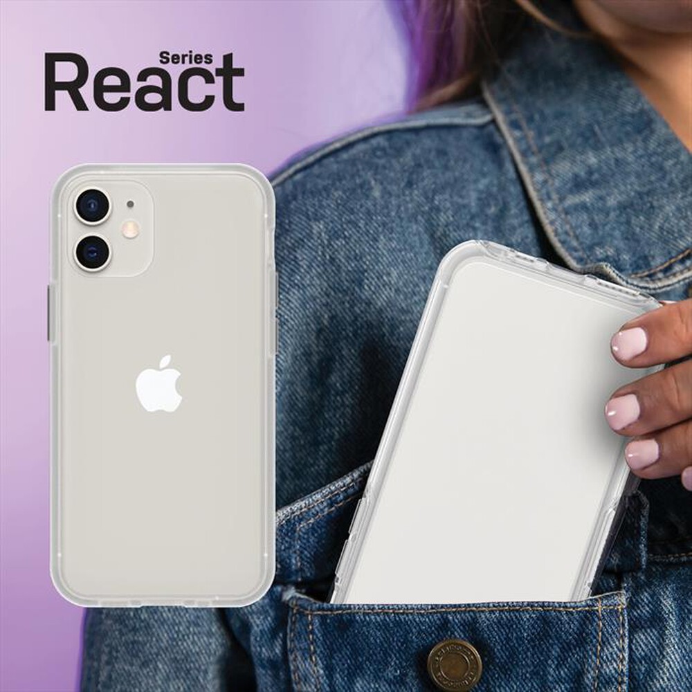"OTTERBOX - REACT - CUSTODIA IPHONE 13 MINI/ 12 MINI - CLEAR-trasparente"