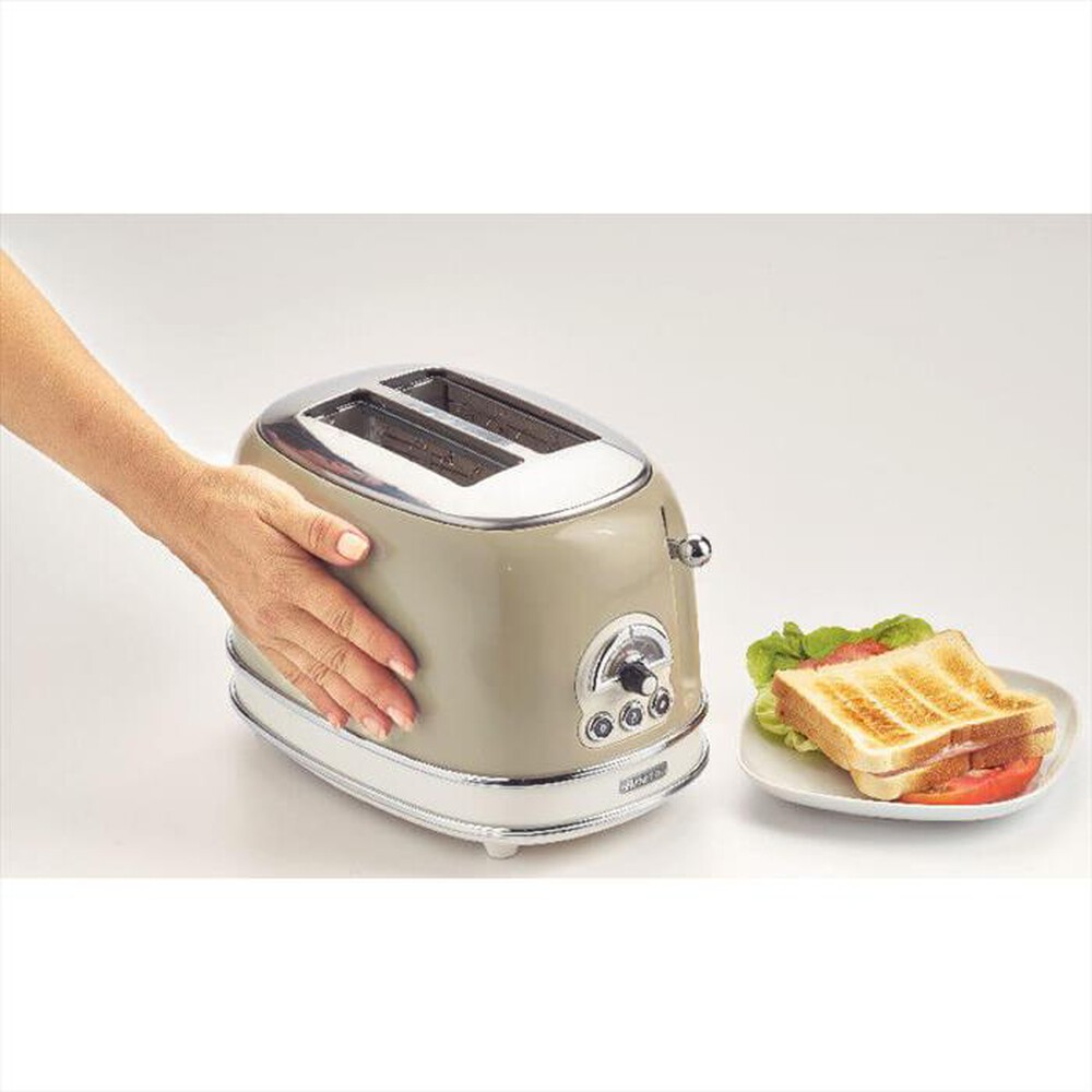 "ARIETE - 155 Tostapane 2 Fette con Pinze Vintage-beige"