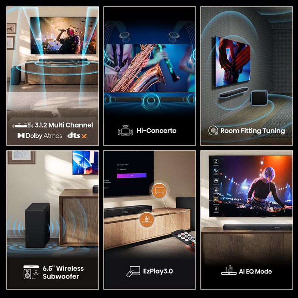 Immagine del prodotto HISENSE - Soundbar 440W + Subwoofer 240W AX3120Q-NERO