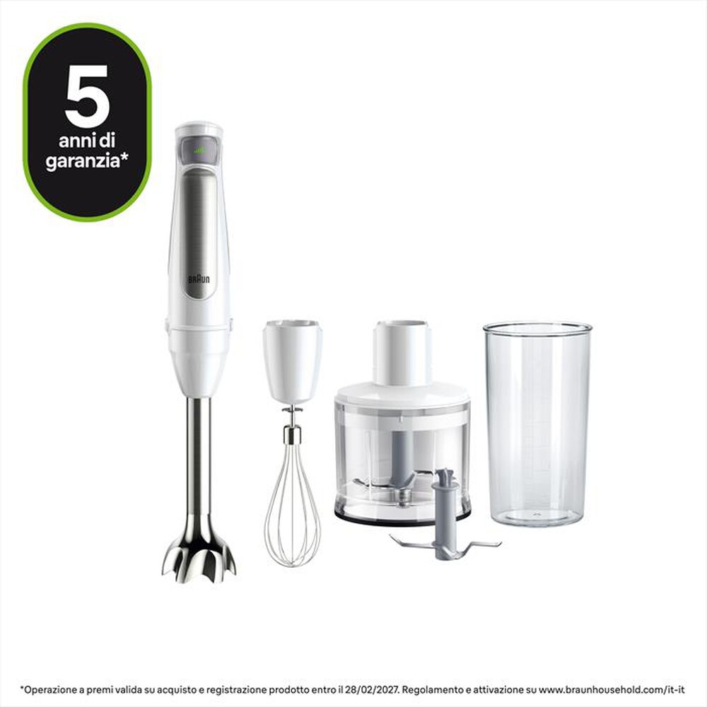 BRAUN - Frullatore a immersione Minipimer MQ7035IWH-Bianco