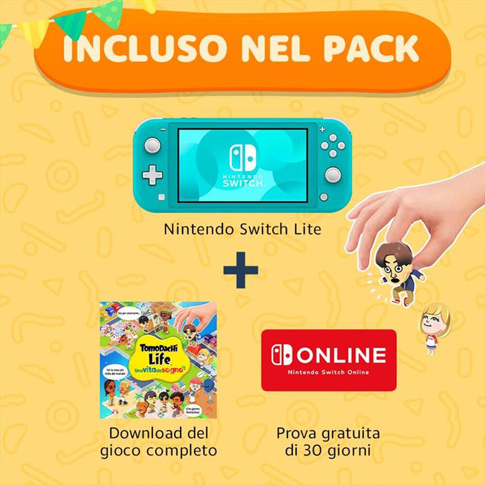 Immagine del prodotto NINTENDO - SWITCH LITE + TOMODACHI LIFE: UNA VITA DA SOGNO-Azzurro
