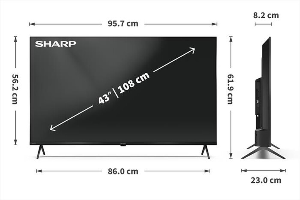 Immagine del prodotto SHARP - Smart TV 4K QLED 43HP5765E-Nero