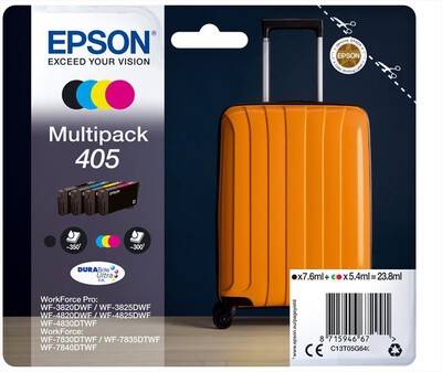 EPSON - EPSON INCHIOSTRO  SERIE VALIGIA 405 STD MPK 4 COL-Nero,ciano,magenta,giallo-std