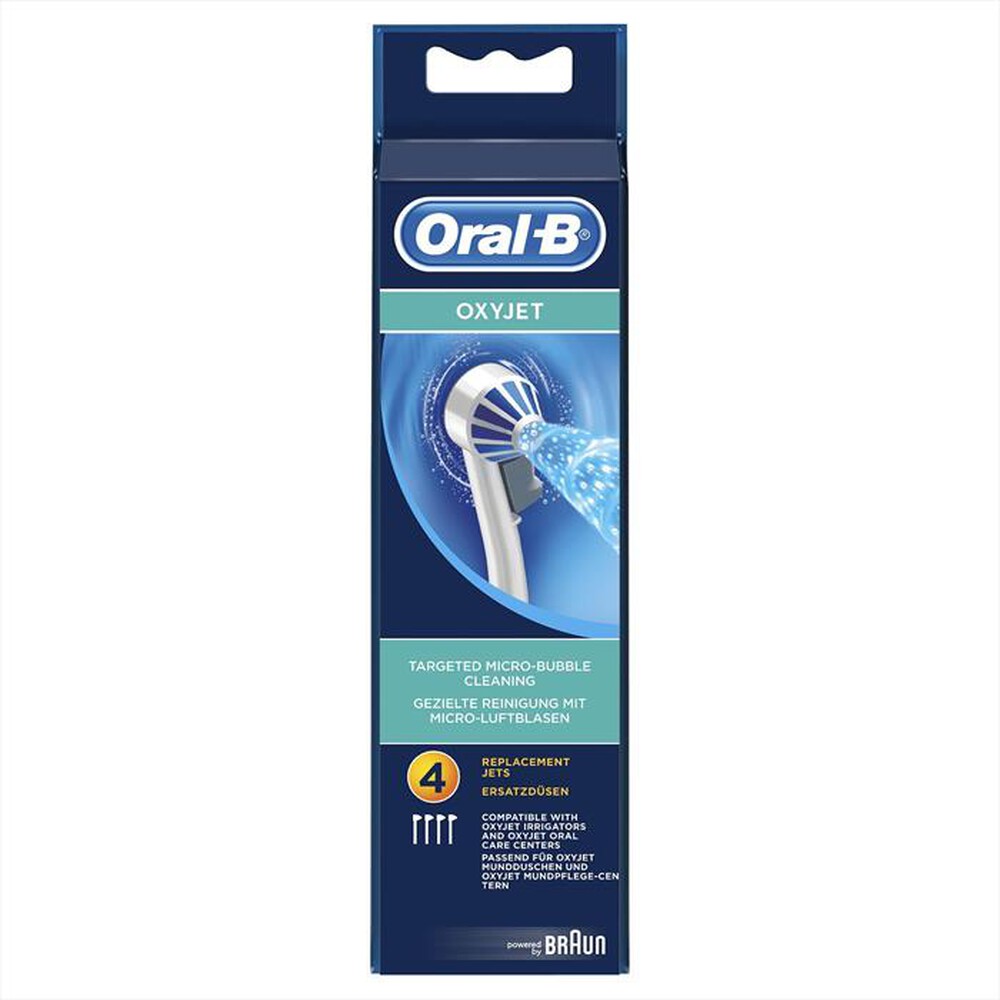 "ORAL-B - TESTINE DI RICAMBIO OXYJET 4 RICAMBI-Bianco"