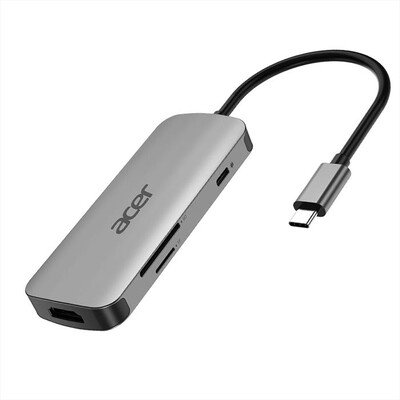 ACER - ADATTATORE MULTIPORTA USB TYPE-C 7 IN 1-Silver
