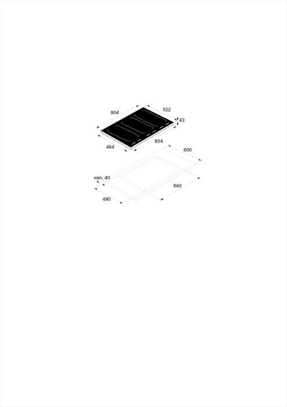 "ASKO - Piano cottura induzione HI 1995 G 90,4 cm-Vetro nero"
