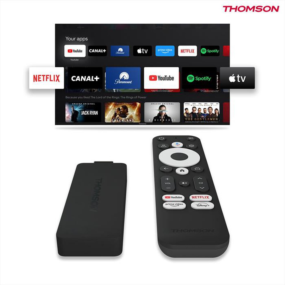 Immagine del prodotto THOMSON - STREAMING STICK UHD TELECOMANDO PORTATILE 140G-nero