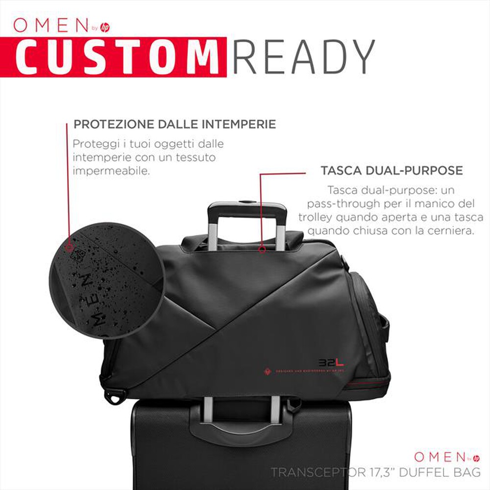 "HP - OMEN BY HP TRANSCEPTOR 17 DUFFEL-Shadow Black"
