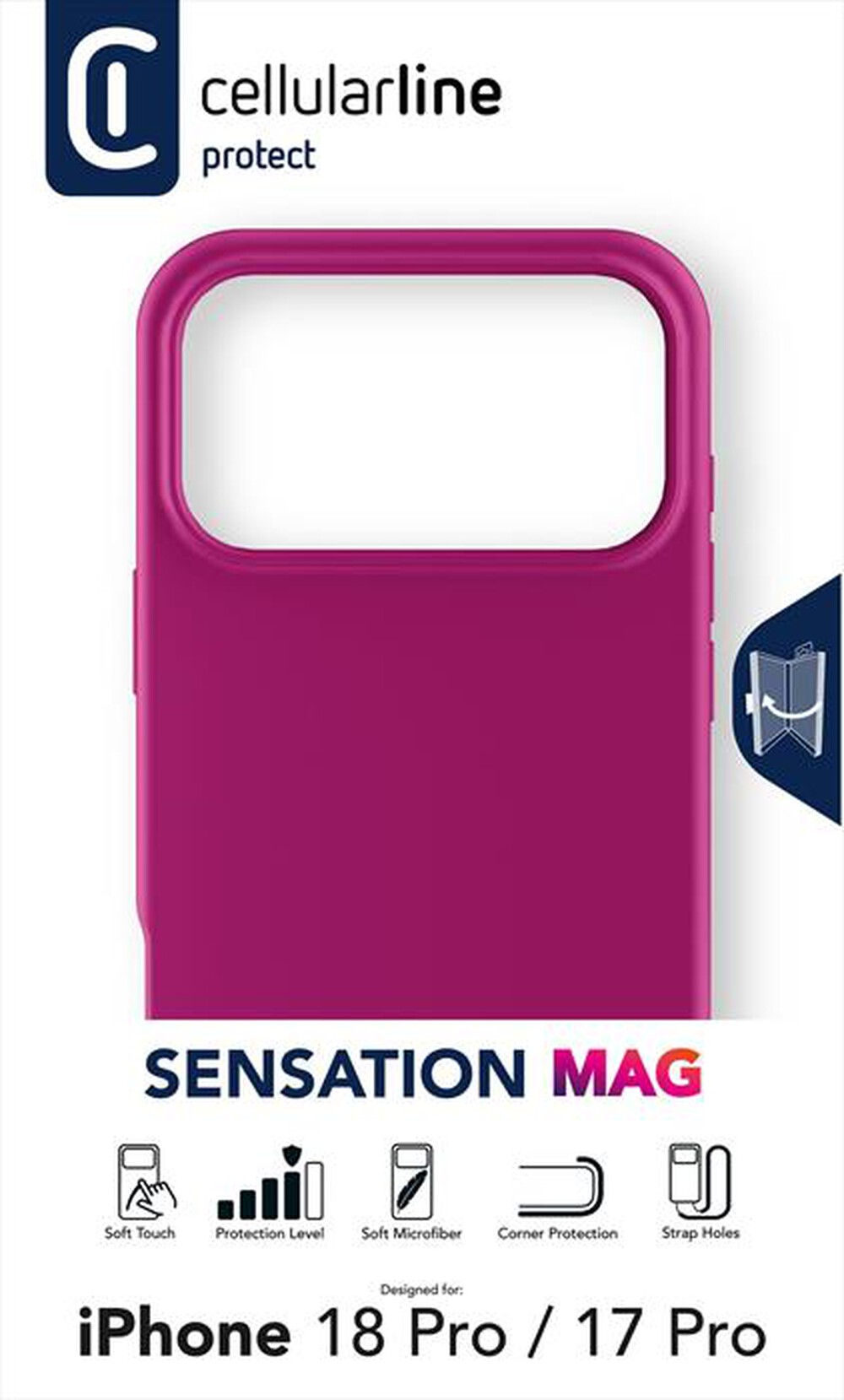 Immagine del prodotto CELLULARLINE - Cover SENSATION MAG per iPhone 18 Pro-Rosa