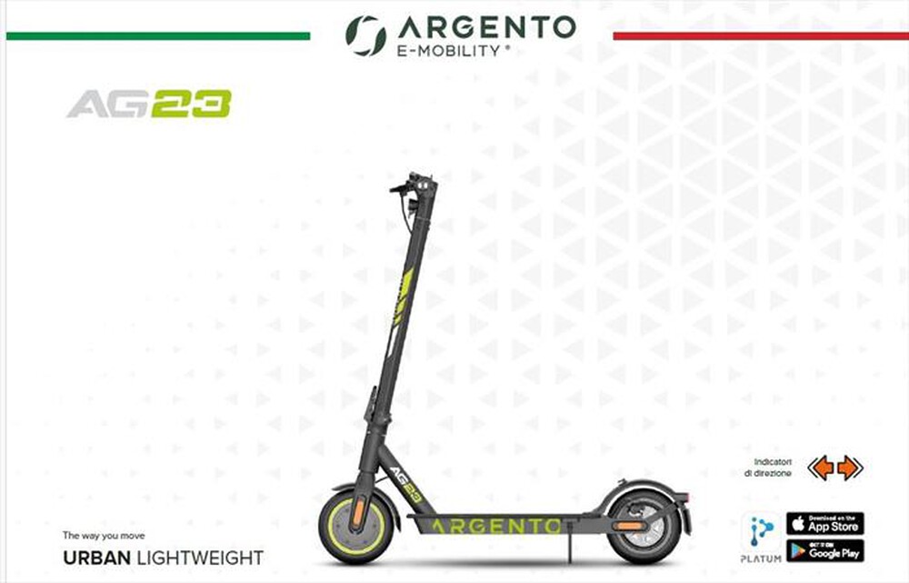 "ARGENTO - Monopattino elettrico AG 23-NERO/VERDE"