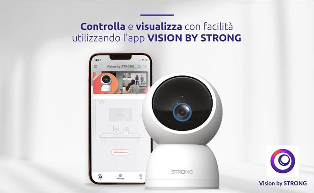 "STRONG - Telecamera Wi-Fi Interno 3K SHC05IR0-W-BIANCO"