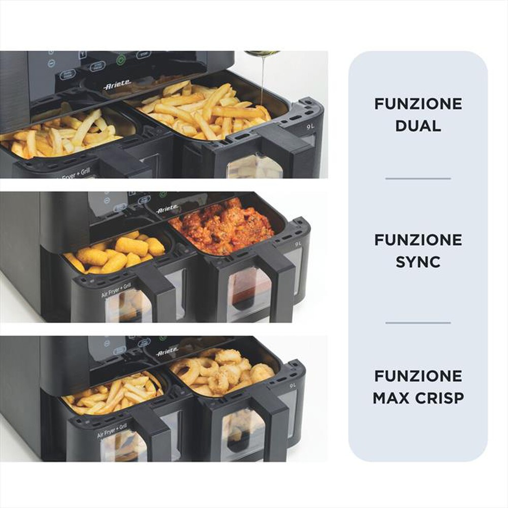 Immagine del prodotto ARIETE - Friggitrice ad aria doppia 4631 9L 2400W-Nero