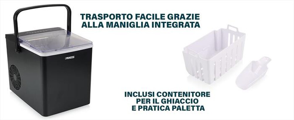 Immagine del prodotto PRINCESS - 283098 - FABBRICATORE DI GHIACCIO-Nero / Plastica