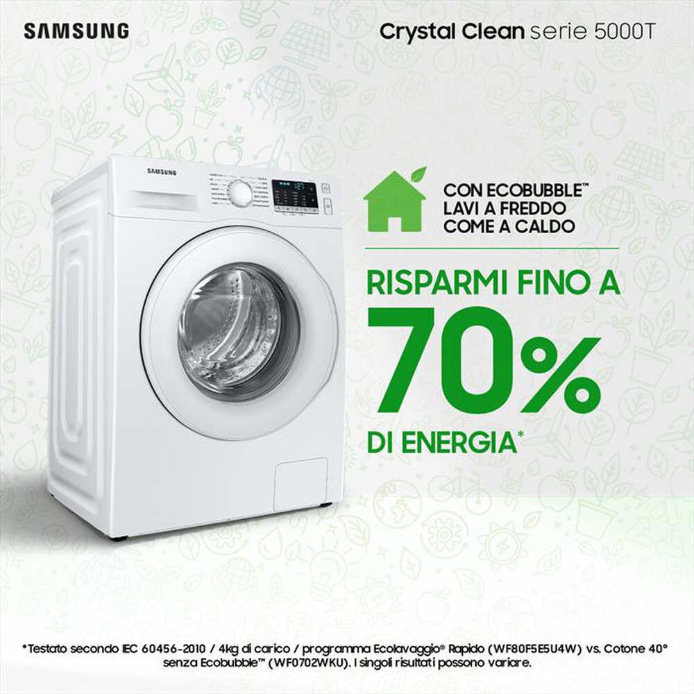 "SAMSUNG - Lavatrice WW90TA046TT/ET 9 Kg Classe A-BIANCO OBLO' Crystal WHITE"