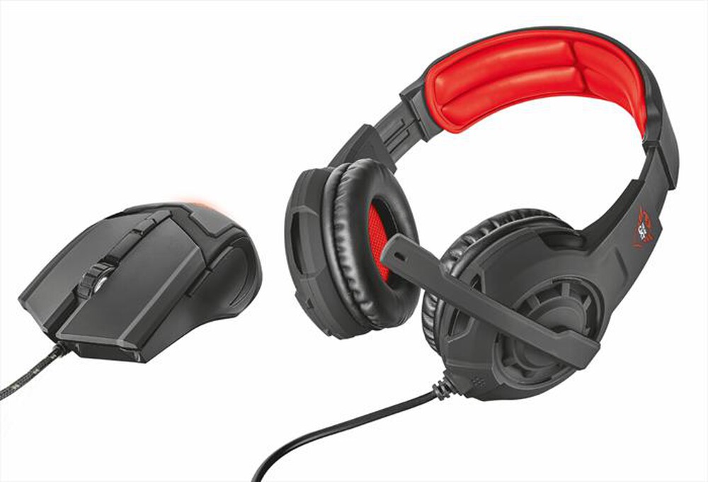 "TRUST - GXT784 GAME HDST & MSE-Black/Red"