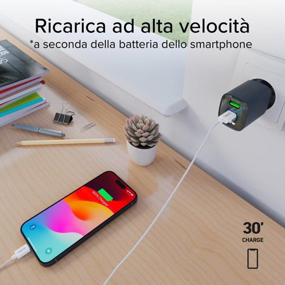 Immagine del prodotto SBS - Caricabatterie da muro TETRGANLCD1USB1C30B-Blu