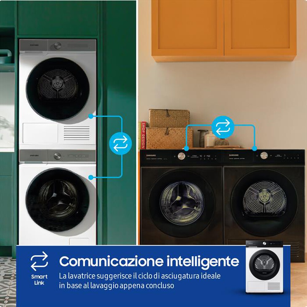 "SAMSUNG - Asciugatrice DV90BB5245AES3 9 Kg Classe A+++-bianco oblò black"