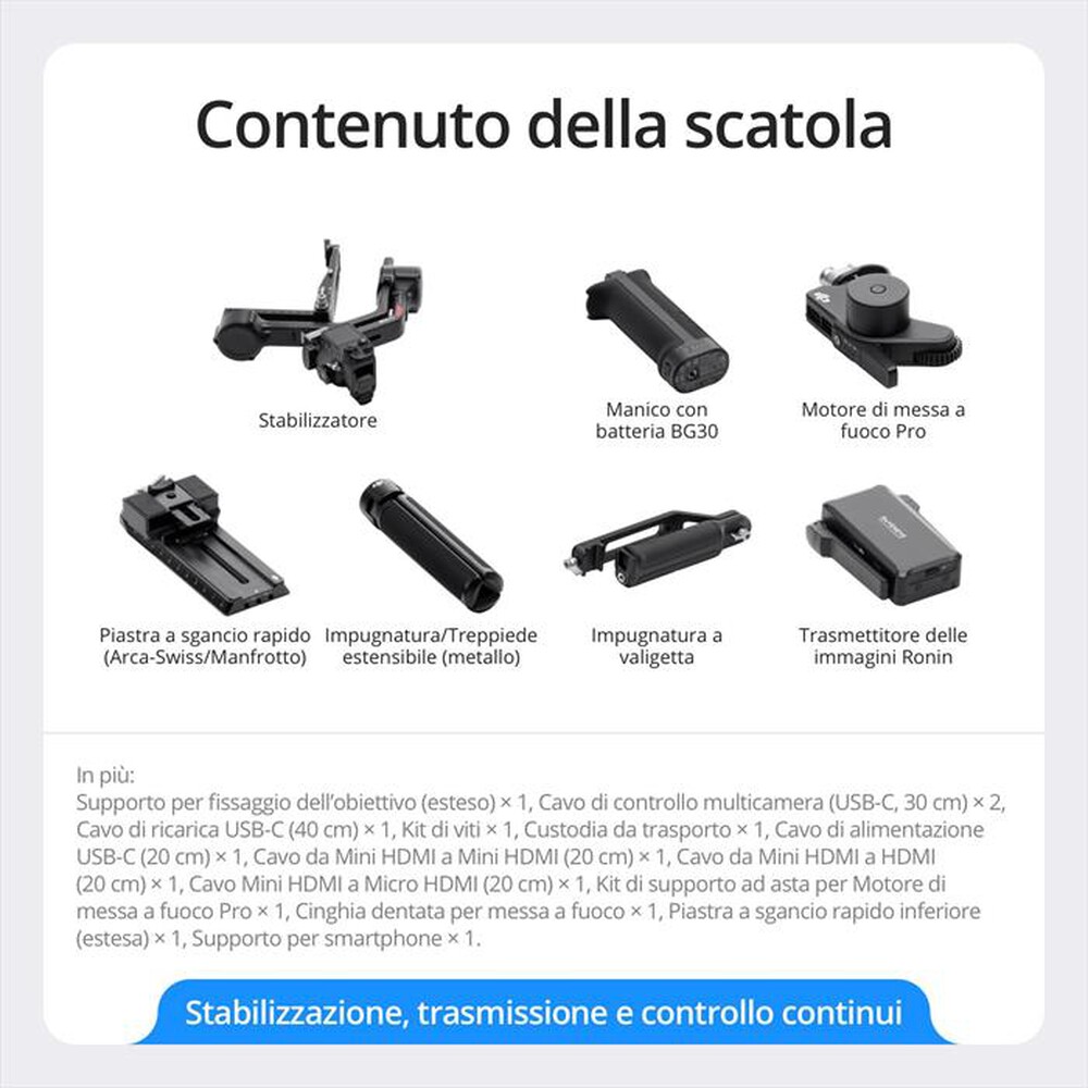 Immagine del prodotto DJI - Stabilizzatore per fotocamere RS 4 PRO COMBO-Nero