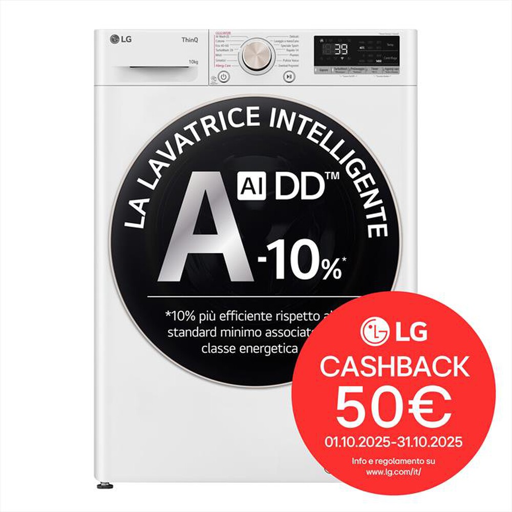 Immagine del prodotto LG - Lavatrice AI DD R7 F4R7010TSWG 10kg Classe A-Bianco