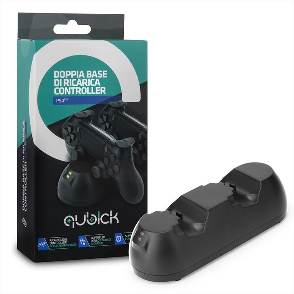 "QUBICK - DOPPIA BASE DI RICARICA CONTROLLER (PS4)"