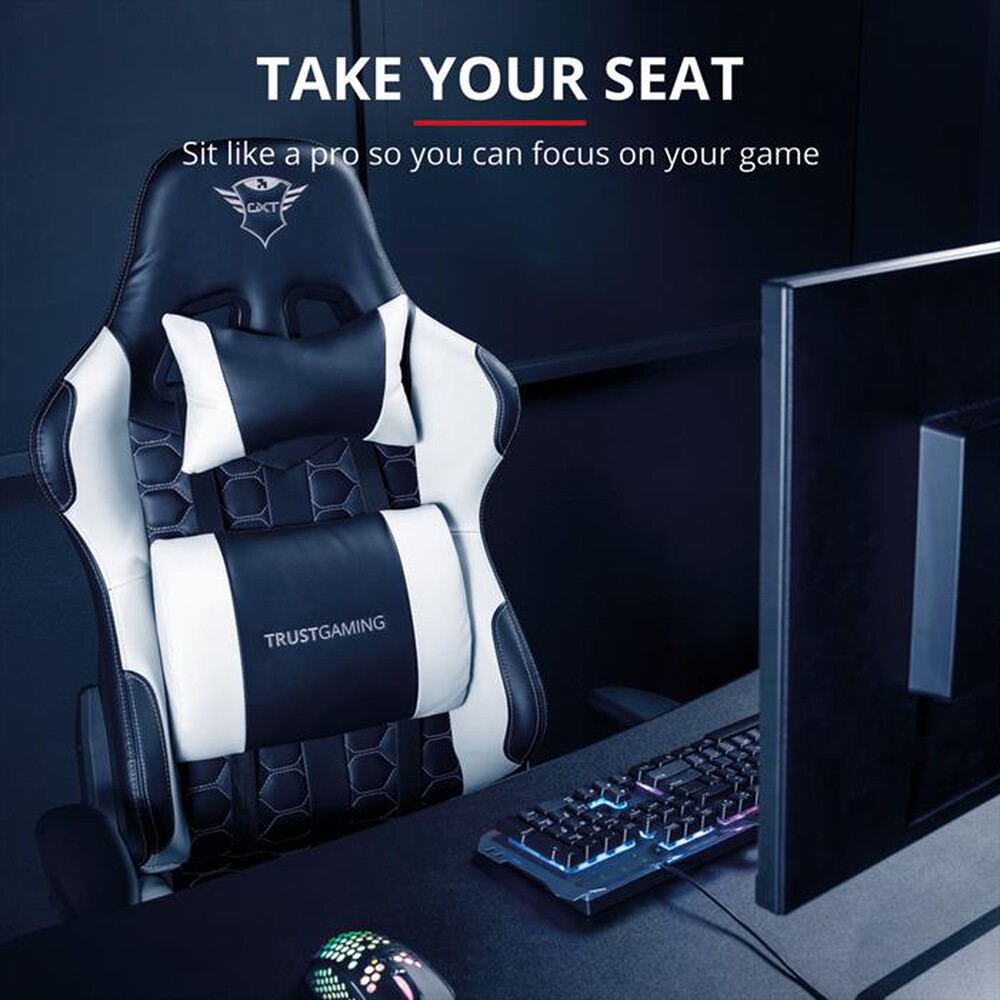 "TRUST - Sedia gaming GXT708W RESTO-Black/White"