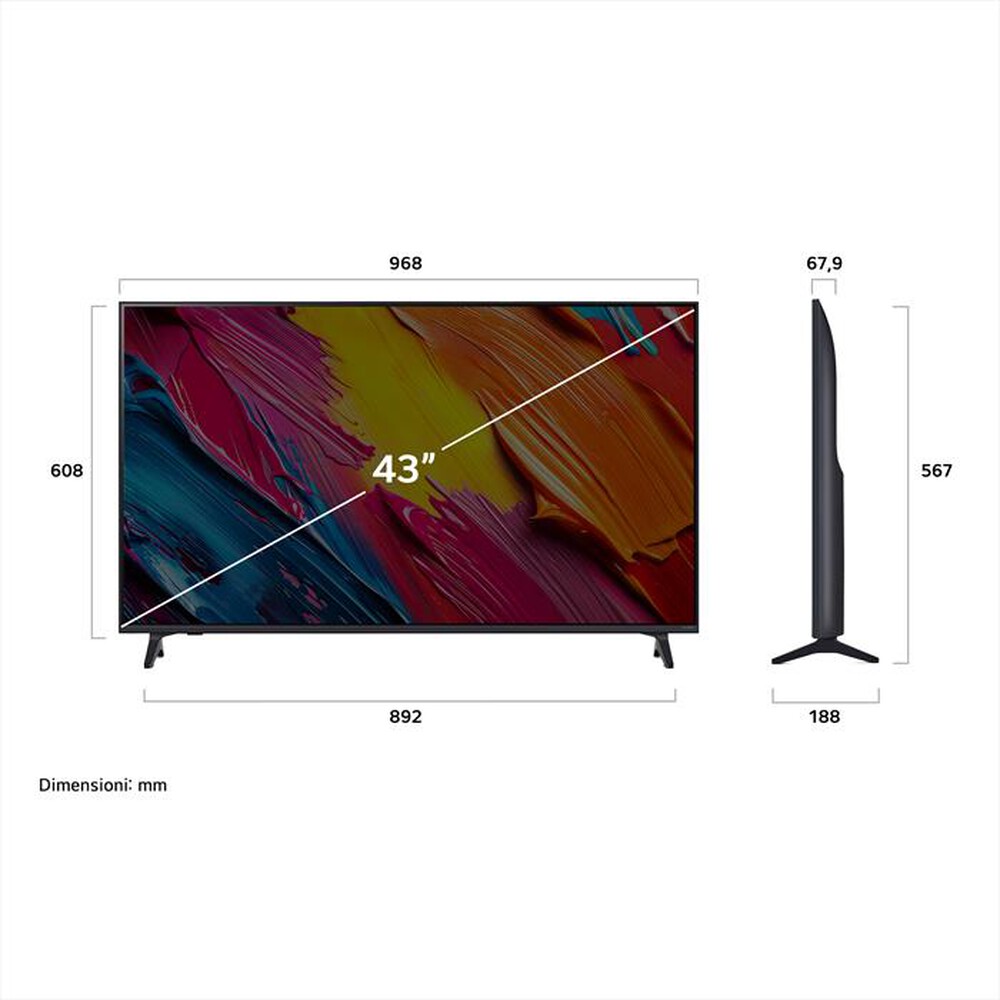 Immagine del prodotto LG - Smart TV MINI LED 4K 43" QNED AI QNED70 43QNED70A6-Nero